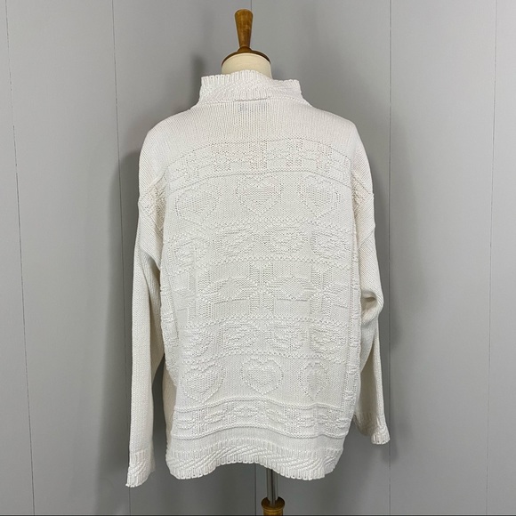 Vintage 90's White Stag Mock-Neck Ivory Sweater - Picture 3 of 12